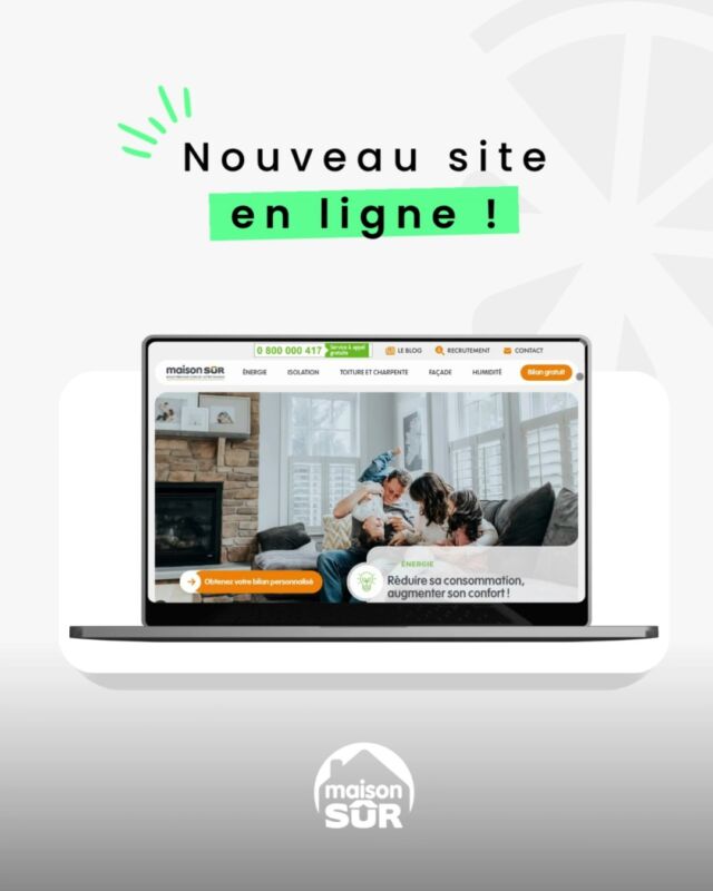 Nouveau site en ligne ! 

On est fiers de vous présenter le tout nouveau site de, acteur majeur de la rénovation énergétique 🏡⚡

Un site repensé pour être moderne, clair et intuitif, à l’image de leur expertise !
Tout a été pensé pour offrir la meilleure expérience possible à leurs utilisateurs.

Merci à Maison Sûr pour sa confiance 💪

#NouveauSite #MaisonSur #GeekTonic